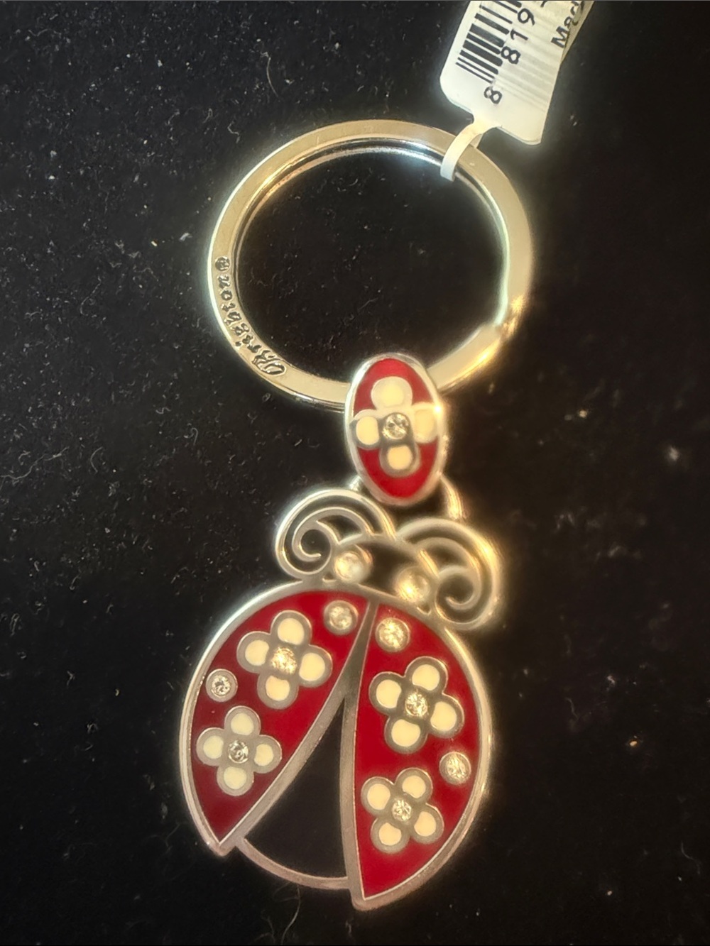 Brighton Palmer Ladybug Enamel Keychain with Crystal Accents